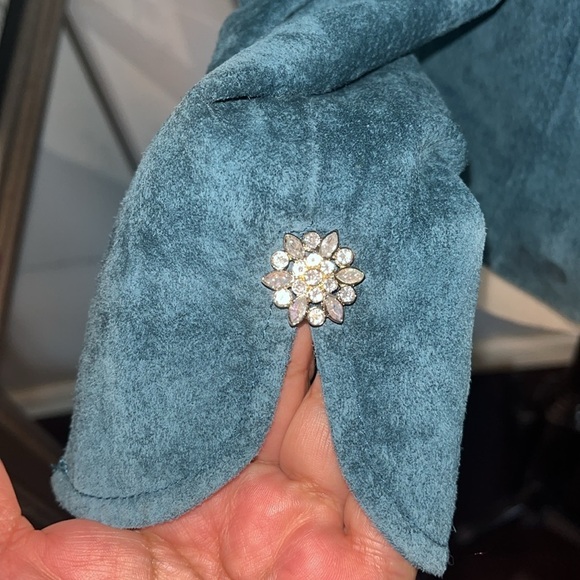 live a little leather jacket turquoise sz Small.  Excellent condition. - Picture 4 of 11